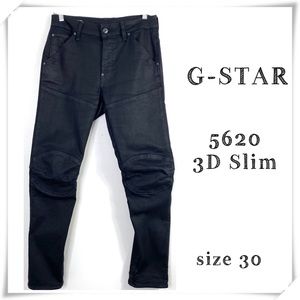 G-Star Raw 5620 Elwood 3D Slim Coated Jeans In Black